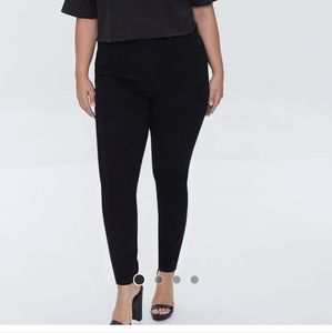 Black plus size high rise skinny jeans